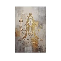 AAHARYA Art Poster Minimalist Lord Shiva Hindu God Sacred Spiritual Wall Art (1) Canvas Painting Wall Art Poster for Bedroom Living Room Decor 08x12inch(20x30cm) Unframe-style