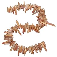 Rock Quartz Crystal Points Loose Beads for Jewelry Making, Titanium Coated Polished/Raw Quartz Points Beads 15 Inches Top Drilled,Orange Crystal Points(0.45