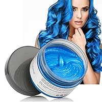 Temporary Hair Wax ,YHMWAX Fashion Colorful Hair Wax Pomades Disposable Natural Hair Strong Style Gel Cream Hair Dye,Instant Hairstyle Mud Cream for Party, Cosplay, Masquerade etc. (Blue)