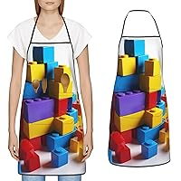 Waterproof Apron Adjustable Bib with 2 Pocket Colorful lollipop Cooking Aprons for Women Men Chef Bibs for Baking