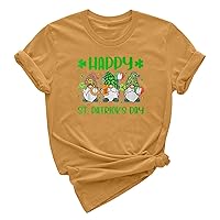 Happy St. Patrick's Day Shirts for Women Cute Shamrock Heart Graphic Tees St Patty's Lucky T-Shirt Irish Tunic Tops