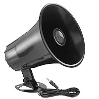 Pyle All-Weather Mono Trumpet Horn Speaker - 5” Portable PA Speaker with 8 Ohms Impedance & 25 Watts Peak Power - 180 Degree Swiveling Adjustable Bracket for Easy Maneuverability - Pyle PSP8