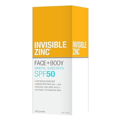 Invisible Zinc - Face + Body SunscreenSPF 50 UVA – UVB (150g/5.29oz)