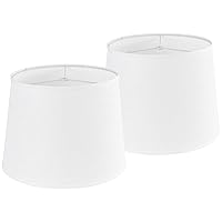 Set of 2 White Textured Drum Lamp Shades Medium Lamp Shade 11