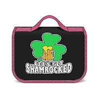 Let's Shamrocked St.Patrick's Day Hanging Toiletry Bag for Women Travel Makeup Bag Organizer Waterproof Cosmetic Bag
