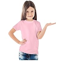 5 Pack Unisex Kids Sublimation Blank Polyester T Shirts - Crew Neck - Infusible Ink Compatible - Vibrant Printing