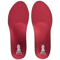 Custom Full Length Insoles, Red, Kids Large, Heel Grid Reduces Slippage, Firm Density, Biomechanical Control, Fast & Effective Pain Relief, Treats Pronation, Built-In Rearfoot Varus Angle