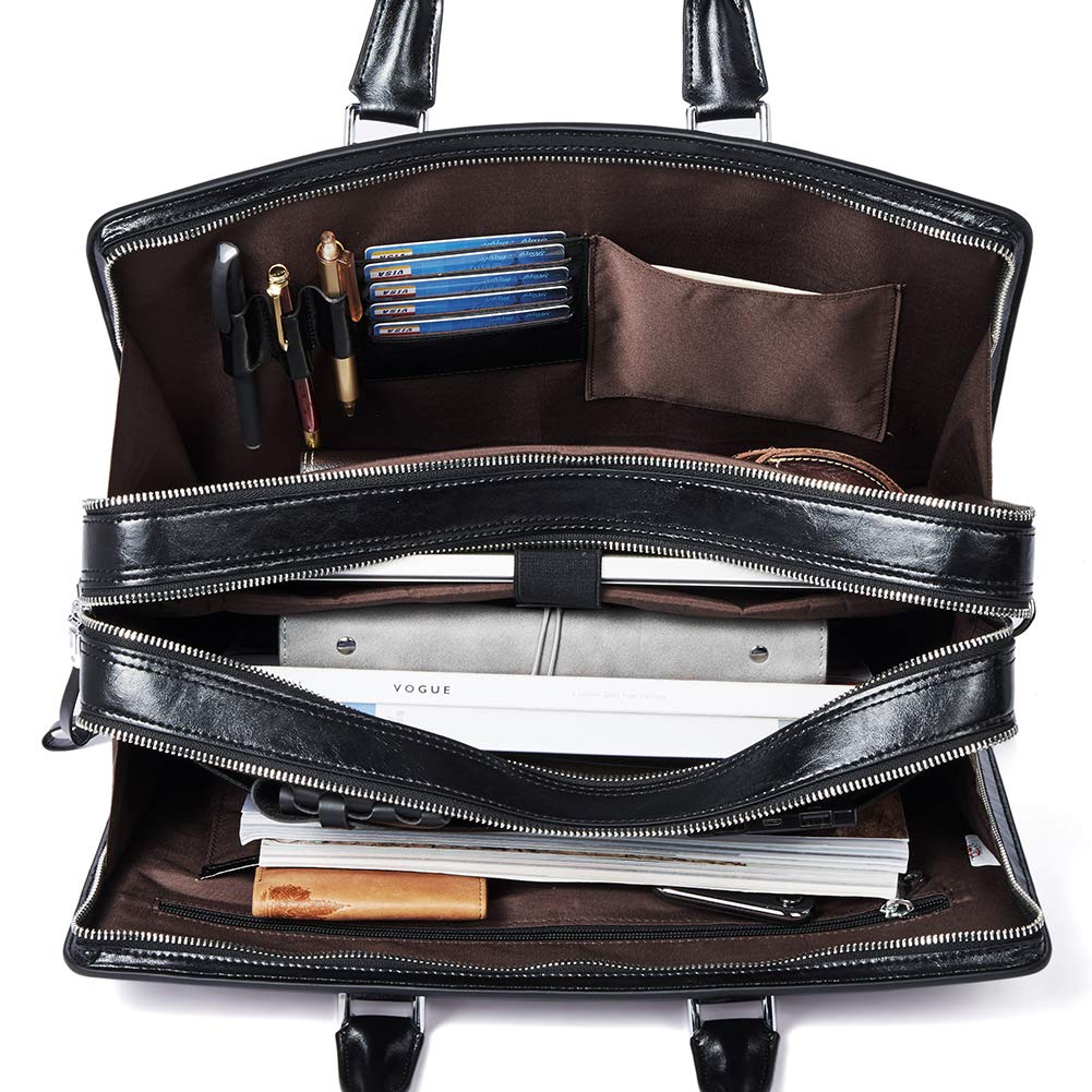 BOSTANTEN Womens Leather Wallets Bundle Womens Leather Laptop Briefcase