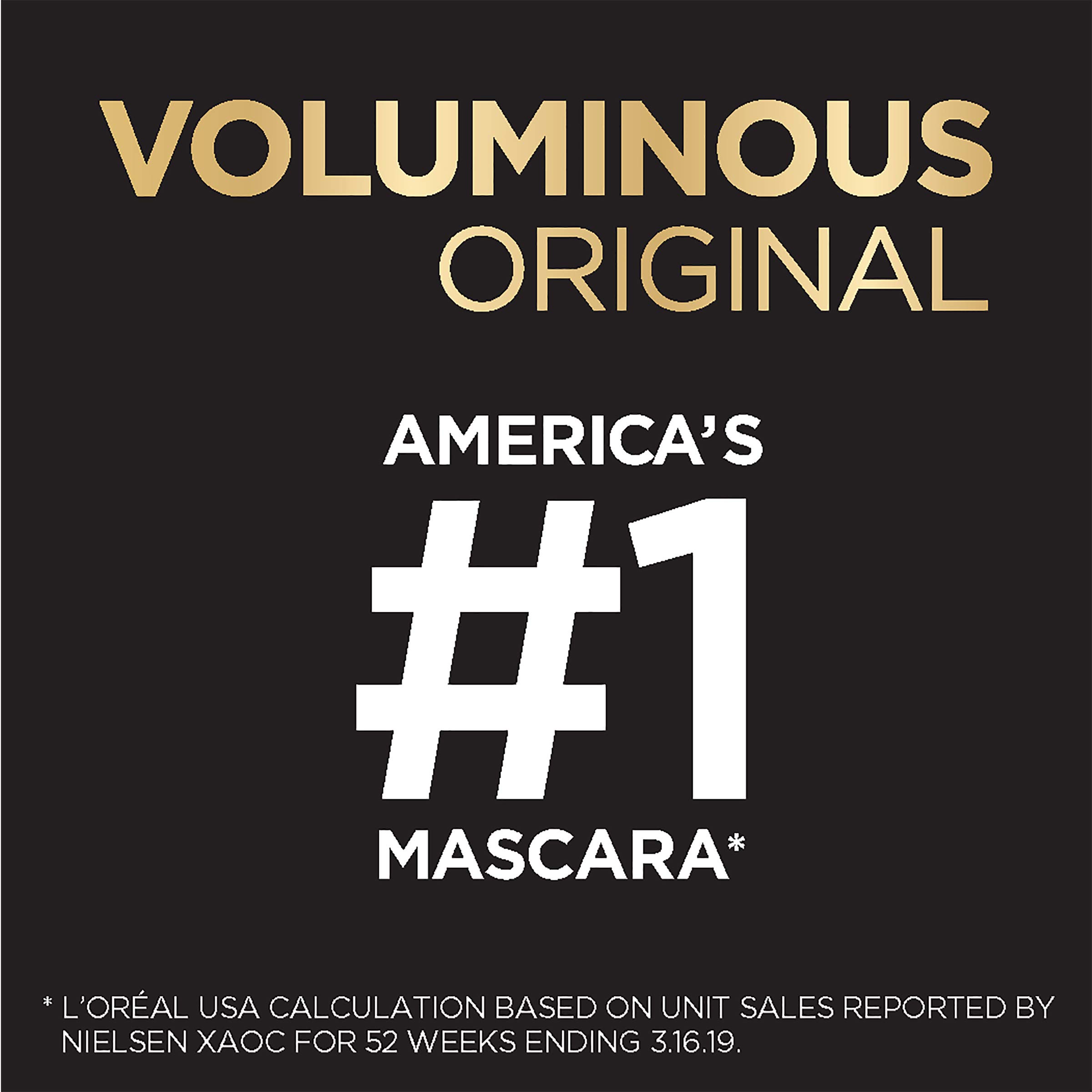 L'Oreal Paris Makeup Voluminous Original Volume Building Mascara with Curved Brush, Black, 2 Count