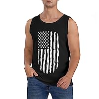 Men’s Tank Top Beach, American Flag Tank Top, Patriotic USA Summer Sleeveless Shirts Muscle Tees Vest Athletic