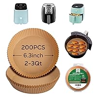 Mini Air Fryer Liners for 2qt Air Fryer, 200 Pcs Non-Stick Air Fryer Parchment Paper Pads Air Fryer Liners Compatible with Ninja AF080 Mini, Instant Vortex 2-QT, CHEFMAN Small