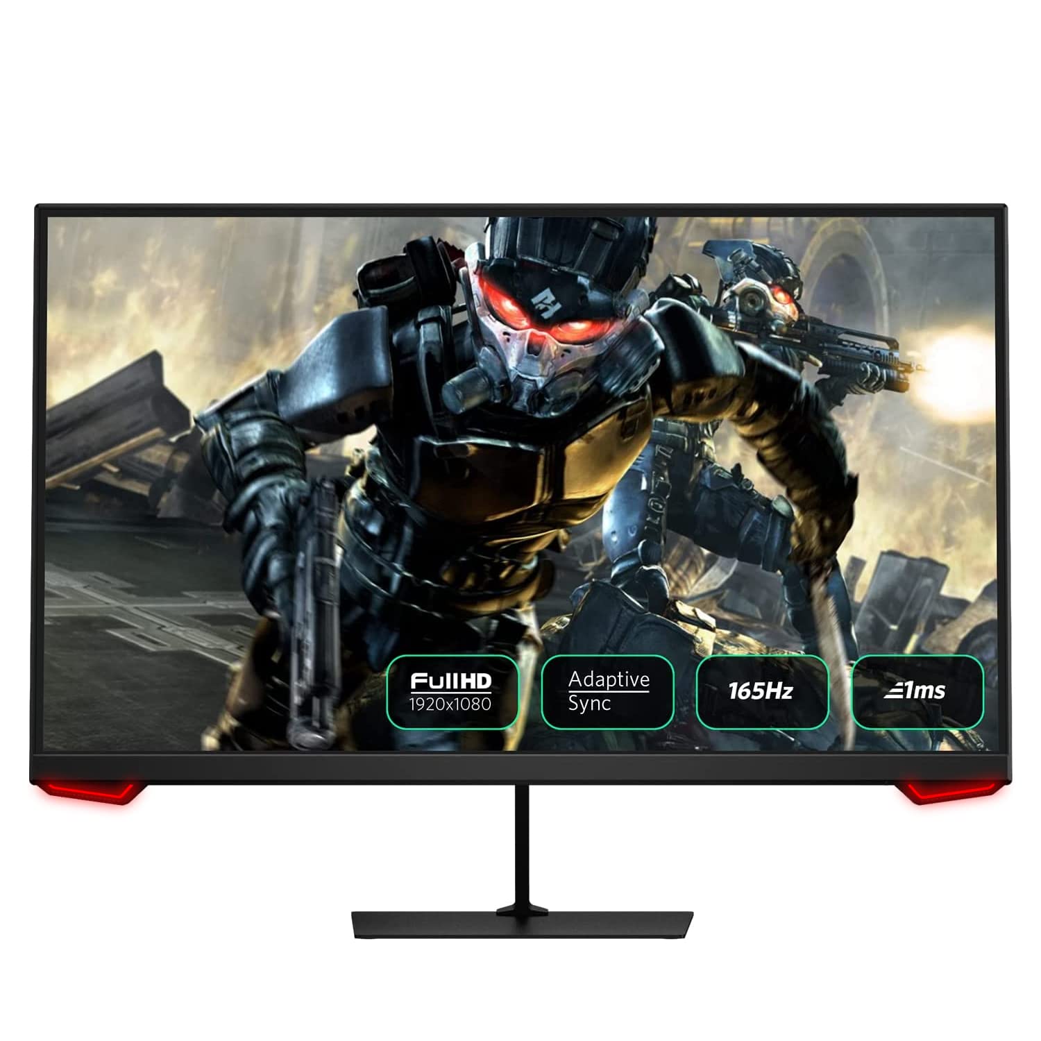 Fiodio 24” Gaming Monitor, with 165Hz Refresh Rate, 1920 * 1080P Full HD, Adaptive Sync, MPRT 1ms, HDMI and DP Inputs (DP Cable Included), Flat, Black (24H2G)