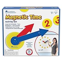 Learning Resources Magnetic Time Activity Set, Homeschool, Time Telling, Basic Math Skills, Giant Demo Clock, Whiteboard Accessories, Grades K+, Ages 5+