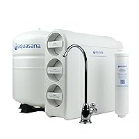 Aquasana SmartFlow™ Reverse Osmosis Water Filter System - High-Efficiency Under Counter RO Removes up to 99.99% of 90 Contaminants, Including Fluoride, Arsenic, Chlorine, and Lead - Chrome Faucet