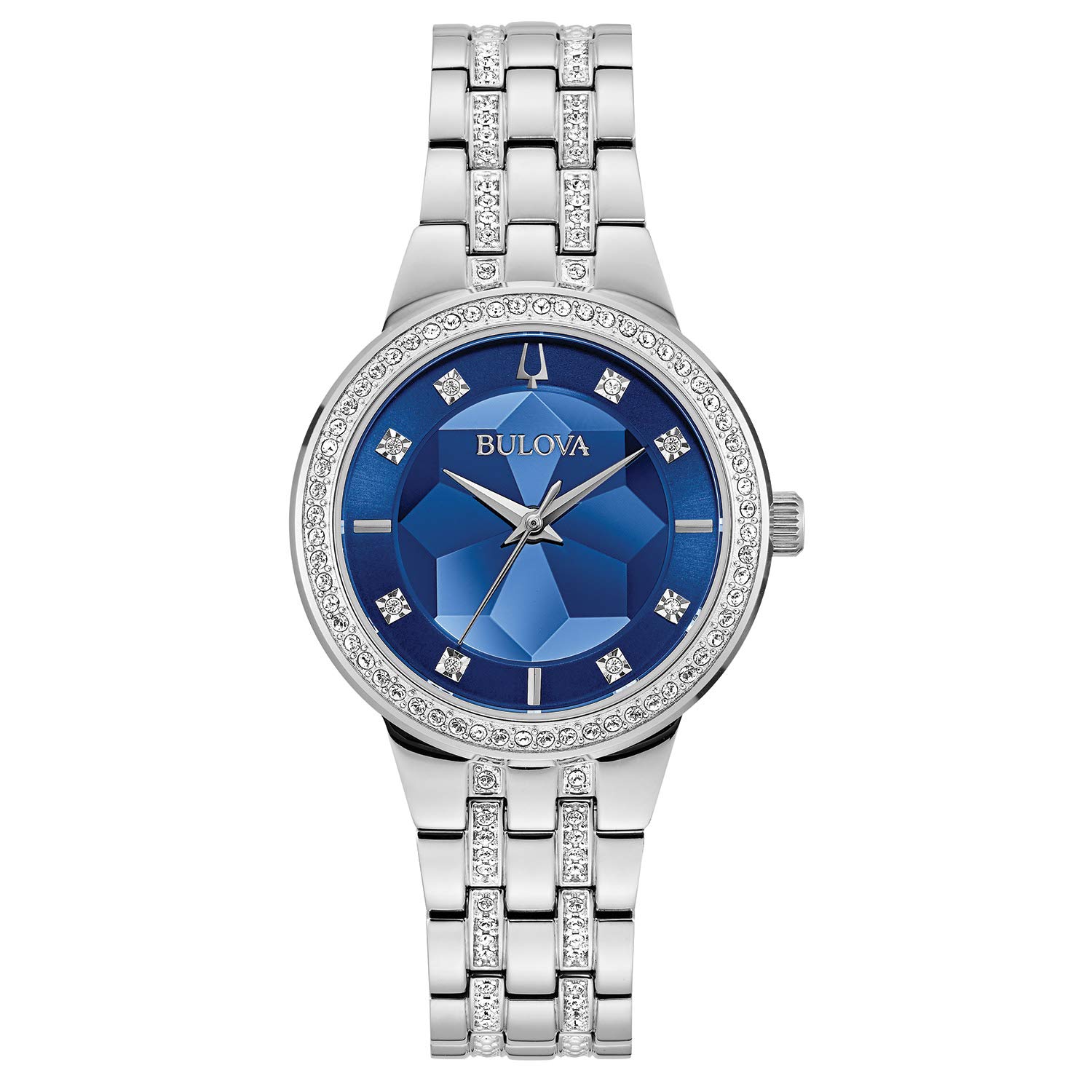 Bulova Ladies' Crystal Phantom 3-Hand Quartz Watch, Faceted Mineral Glass Dial