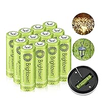 Solar Lights Batteries AA 1600mah High Capacity 1.2V Ni-MH Rechargeable AA  Solar Battery for Outdoor Solar Lights, Battery String Lights, TV Remotes