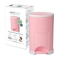 Diaper Dekor Plus Hands-Free Diaper Pail | Soft Pink | Easiest to Use | Just Step – Drop – Done | Doesn’t Absorb Odors | 20 Second Bag Change | Most Economical Refill System |Great for Cloth Diapers
