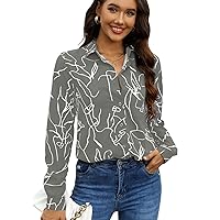 JMITHA Women's Button Down Shirt Dressy Casual Long Sleeve Tops Work Office Wrinkle-Free Blouse…