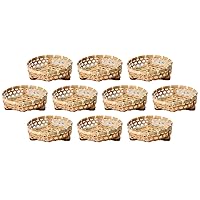 Set of 10, Bleached Bamboo Hors D'oeuvres, 7 Size, Colander