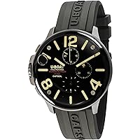 U-Boat capsoil Chrono 8111c Mens Analog Swiss Quartz Watch with Rubber Bracelet 8111C, Black