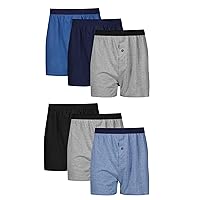 Hanes Men's ComfortSoft Underwear Boxers, Soft Knit Moisture-Wicking Jersey Boxers, Multipack (Colors May Vary)