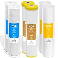 2-Year Whole House Heavy Metal Water Filter Set 3 Stage Water Filtration Replacement Kit Sediment, Carbon Block, KDF High Capacity Cartridge Filters–5 Micron Water Filter 4.5” x 20” inch