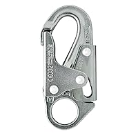 Forged Steel Snap Hook 25KN - Fusion Climb® Maxi-2 - Professional Fall Protection Snap Hook - Heavy Duty Carbon Steel - Double-Action Snap Hook for Safety, Climbing, Rappelling - OSHA ANSI Compliant