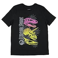 Jurassic Park Boy's Dino Skull Fossils Graphic Print Kids Short Sleeve T-Shirt