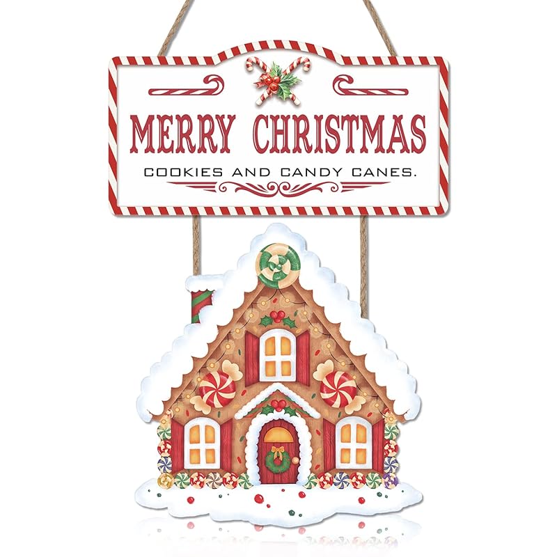 Mua LHIUEM Merry Christmas Gingerbread House Decor for Christmas ...