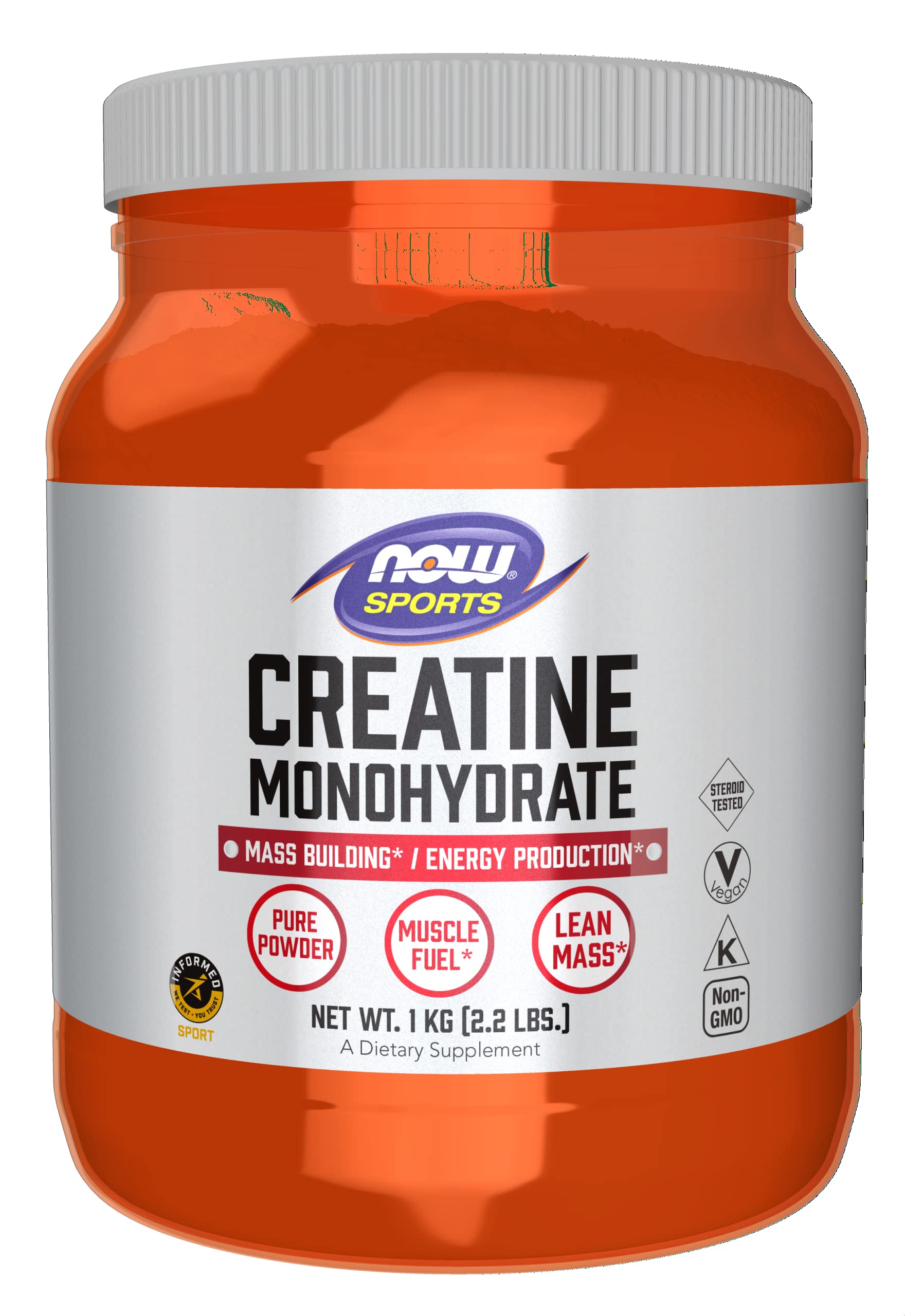 NOW Sports Nutrition, Creatine Monohydrate Powder, Mass Building*/Energy Production*, 2.2-Pound