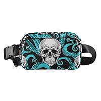 Skull Octopus Belt Bag for Women Men Water Proof Fashion Waist Packs with Adjustable Shoulder Tear Resistant Fashion Waist Packs for Hiking