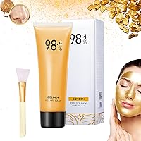 Gold Peel Off Face Mask, Gold Foil Peel-Off Mask, 98.4% Golden Peel Off Mask, Anti-Aging Gold Face Mask for Moisturizing Removes Blackheads, Reduces Fine Lines And Cleans Pores (1 Pcs)