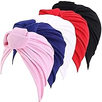 Qhome Girls Cotton Beanie Flower Slouch Cap Hospital Hat Kids Headwarp Turban Hair Accessories