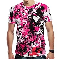 Mens Womens Love Art Graffiti Abstract Art Style T-Shirt Valentine's Day Gift Tshirt