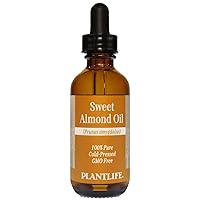 Plantlife Sweet Almond Carrier Oil - Cold Pressed, Non-GMO, and Gluten Free Carrier Oils - for Skin, Hair, and Personal Care - 2 oz