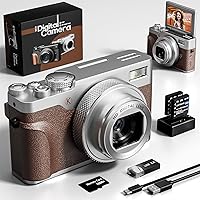 Digital Camera, Cameras for Photography,56MP&4K Video Camera, 18X Zoom Vlogging Camera for YouTube, Portable Compact Small Camera with 2 Batteries, Digital Point and Shoot Camera with Beauty Function