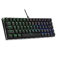 Cooler Master SK620 60% Space Gray Mechanical Low Profile Gaming Keyboard, Click Blue Switches, Customizable RGB, Ergonomic Design, USB-C Connectivity, Mac/Windows, QWERTY (SK-620-GKTL1-US)