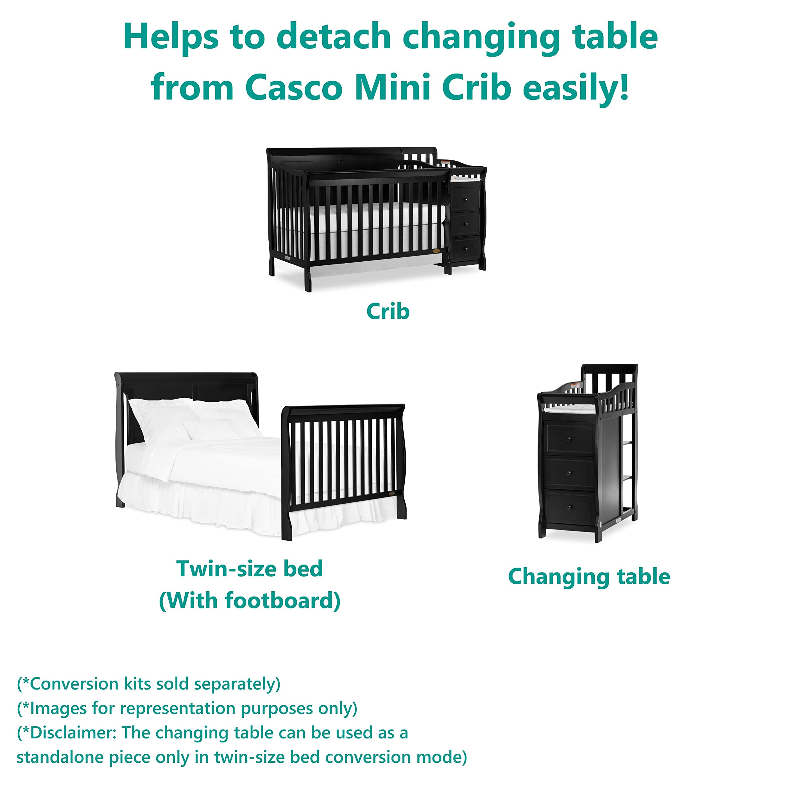 Dream On Me Casco 3 in 1 Mini Crib and Changing Table Conversion Post