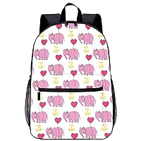 Pink Elepant Laptop Backpack for Men Women 17 Inch Travel Daypack Lightweight Shoulder Bag