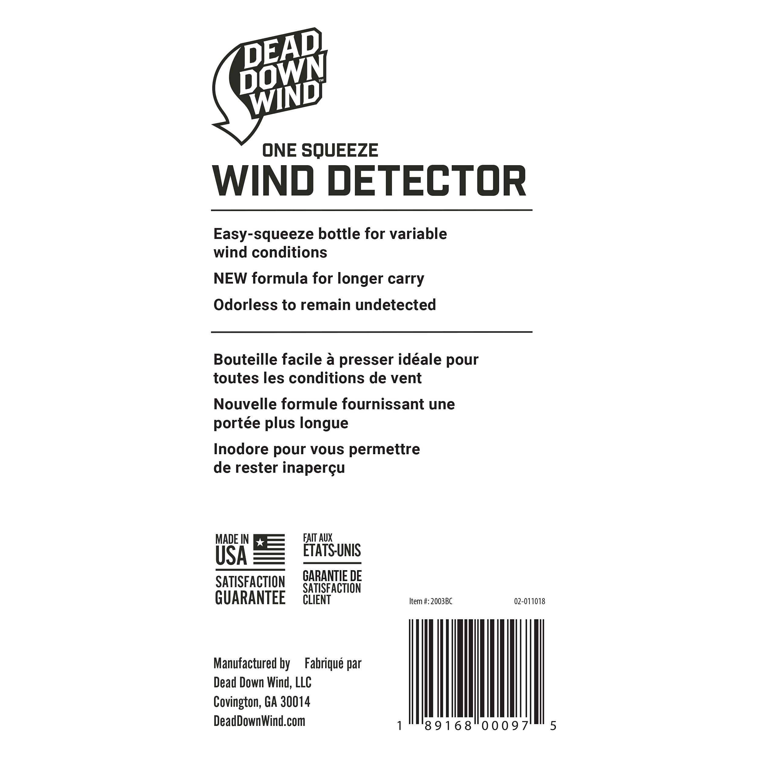 Dead Down Wind Hunting Wind Detector | Odorless Wind Direction Indicator, Longer Range Visibility, Detects Subtle Breezes, No Clumping, Mess Free Formula | Secure Squeeze Bottle | .98 Oz Orange One Size