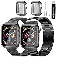 Compatible With Apple Watch Band Iwatch Ultra Series 9/8/7/6/5/4/3/2/1/SE, 38/40/41/42/44/45/49mm, Solid Stainless Steel Band Large Magnetic Mesh Metal Business Band Men Women