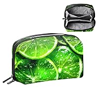 Electronics Organizer, Bright Green Lemon Small Travel Cable Organizer Carrying Bag, Compact Tech Case Bag for Electronic Accessories, Cords, Charger, USB, Hard Drives