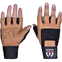 ARD Heavy Duty Leather Long Wrist wrap Weight Lifting Gloves Exercise Training Gym S-XXL