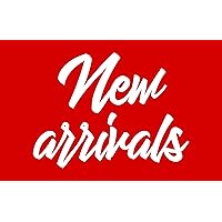 NAHANCO CD711NA1 Retail Sign Card for Displays, “New Arrivals”, 7”H x 11”W, Red with White Print on Card Stock – 1/CTN.