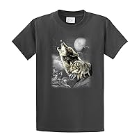 Wolf Short Sleeve T-Shirt Wolves in The Wild Howling-Charcoal-XL