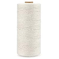 G2PLUS White String,1MM White Cotton String,984Feet Cooking Twine String,Bakers Twine for Cooking,Food Safe Cotton Kitchen String Butchers Twine for Tying Meat,Roasting,Sauage,Turkey(Off-White)