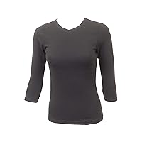 Hard Tail Forever Three-Quarter Sleeve Slight V-Neck Top Style T-193