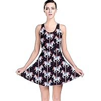 CowCow Womens V-Neck Dress with Pockets Poker Queen Playing Cards Digital Printed Comfy Party Skater Dress, XS-5XL