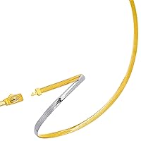 Jewelry Affairs Two Tone Reversible Omega Chain Necklace In 14k Yellow Gold And Sterling Silver, 5mm