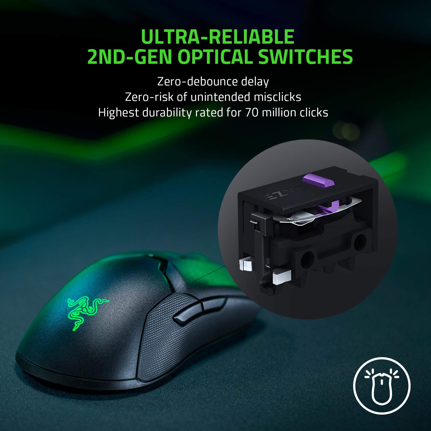 Razer Viper Ultimate Hyperspeed Lightweight Wireless Gaming Mouse & RGB Charging Dock: Fastest Gaming Mouse Switch - 20K DPI Optical Sensor - Chroma Lighting - 8 Programmable Buttons - 70 Hr Battery